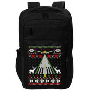 Ugly Christmas Airplane Pilot Santa New Year Aviation Funny Gift Impact Tech Backpack