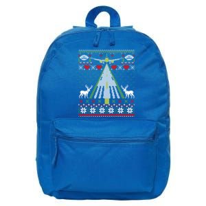 Ugly Christmas Airplane Pilot Santa New Year Aviation Funny Gift 16 in Basic Backpack