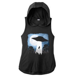 Ufo Cow Abduction Funny Sci Fi Alien Space Ladies PosiCharge Tri-Blend Wicking Draft Hoodie Tank