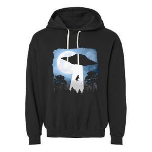 Ufo Cow Abduction Funny Sci Fi Alien Space Garment-Dyed Fleece Hoodie