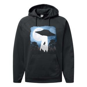 Ufo Cow Abduction Funny Sci Fi Alien Space Performance Fleece Hoodie