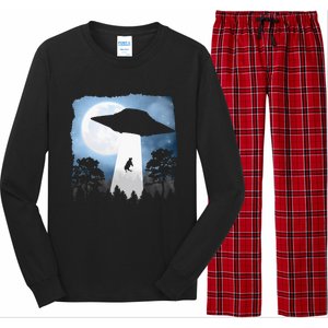 Ufo Cow Abduction Funny Sci Fi Alien Space Long Sleeve Pajama Set