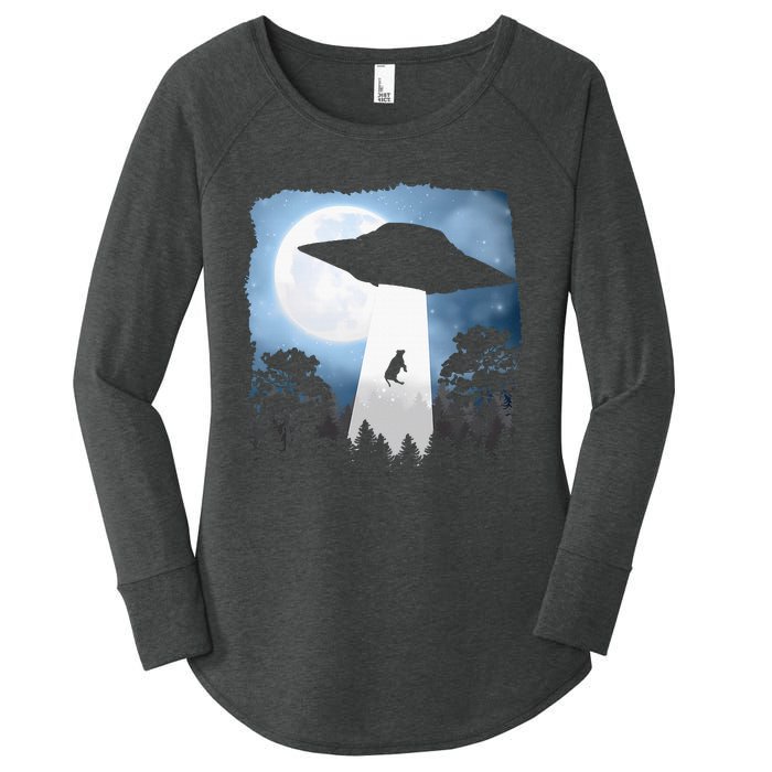 Ufo Cow Abduction Funny Sci Fi Alien Space Women's Perfect Tri Tunic Long Sleeve Shirt