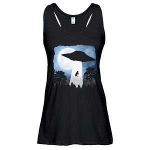 Ufo Cow Abduction Funny Sci Fi Alien Space Ladies Essential Flowy Tank