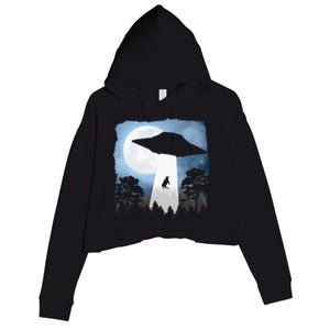 Ufo Cow Abduction Funny Sci Fi Alien Space Crop Fleece Hoodie