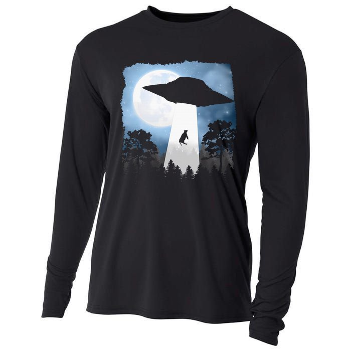 Ufo Cow Abduction Funny Sci Fi Alien Space Cooling Performance Long Sleeve Crew