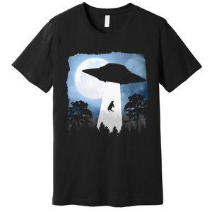 Ufo Cow Abduction Funny Sci Fi Alien Space Premium T-Shirt