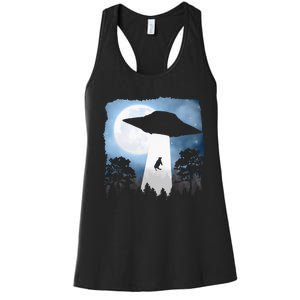 Ufo Cow Abduction Funny Sci Fi Alien Space Women's Racerback Tank