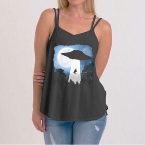 Ufo Cow Abduction Funny Sci Fi Alien Space Women's Strappy Tank