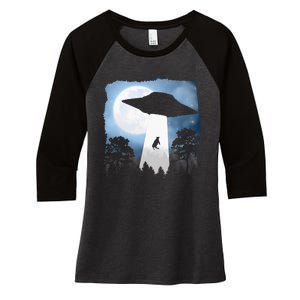 Ufo Cow Abduction Funny Sci Fi Alien Space Women's Tri-Blend 3/4-Sleeve Raglan Shirt