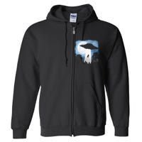 Ufo Cow Abduction Funny Sci Fi Alien Space Full Zip Hoodie