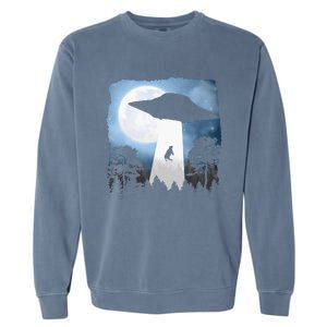 Ufo Cow Abduction Funny Sci Fi Alien Space Garment-Dyed Sweatshirt