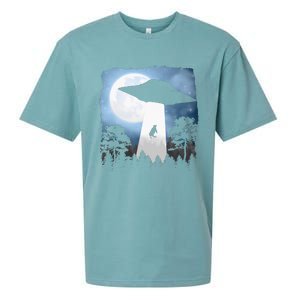 Ufo Cow Abduction Funny Sci Fi Alien Space Sueded Cloud Jersey T-Shirt