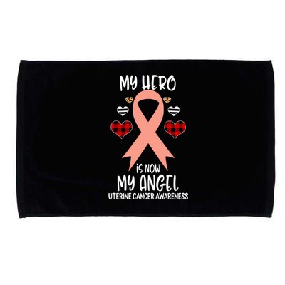 Uterine Cancer Awareness Remembrance Hero Is Now My Angel Cool Gift Microfiber Hand Towel