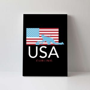 Usa Curling American Flag Winter Sports Games Canvas