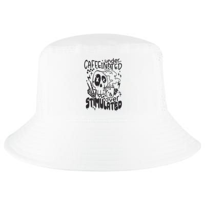 Under Caffeinated And Over Stimulated Caffeine Skeleton Snarky Cool Comfort Performance Bucket Hat