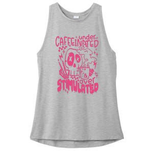 Under Caffeinated And Over Stimulated Caffeine Skeleton Snarky Ladies PosiCharge Tri-Blend Wicking Tank