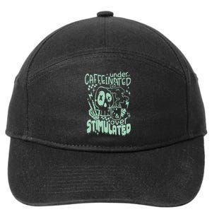 Under Caffeinated And Over Stimulated Caffeine Skeleton Snarky 7-Panel Snapback Hat