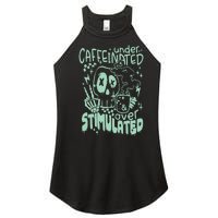 Under Caffeinated And Over Stimulated Caffeine Skeleton Snarky Women’s Perfect Tri Rocker Tank