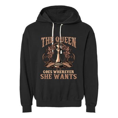 Unique Chess Art Chess Lover Chess Player Garment-Dyed Fleece Hoodie