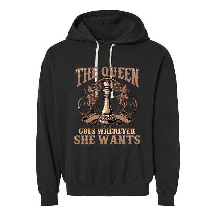 Unique Chess Art Chess Lover Chess Player Garment-Dyed Fleece Hoodie