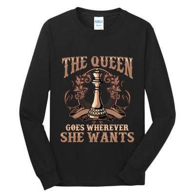 Unique Chess Art Chess Lover Chess Player Tall Long Sleeve T-Shirt
