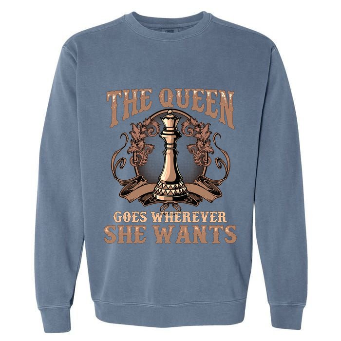 Unique Chess Art Chess Lover Chess Player Garment-Dyed Sweatshirt