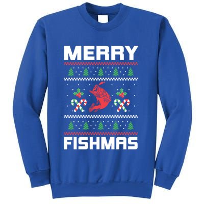 Ugly Christmas Angler Merry Fishmas Bass Fishing Lover Sweatshirt