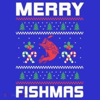 Ugly Christmas Angler Merry Fishmas Bass Fishing Lover T-Shirt