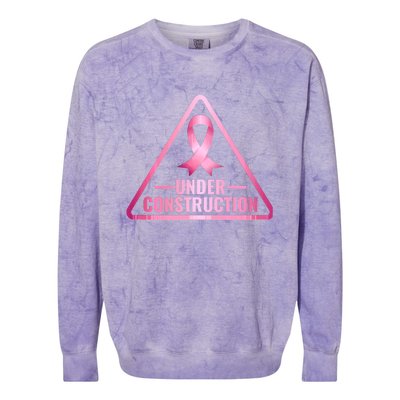 Under Construction Breast Cancer Awareness Colorblast Crewneck Sweatshirt