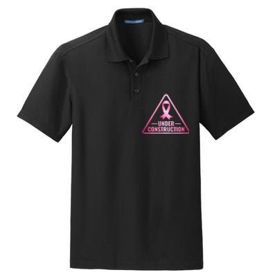 Under Construction Breast Cancer Awareness Dry Zone Grid Polo