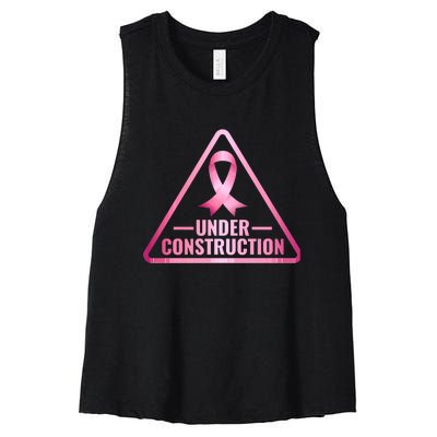 Under Construction Breast Cancer Awareness Women's Racerback Cropped Tank