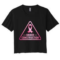 Under Construction Breast Cancer Awareness Women's Crop Top Tee