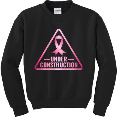 Under Construction Breast Cancer Awareness Kids Sweatshirt