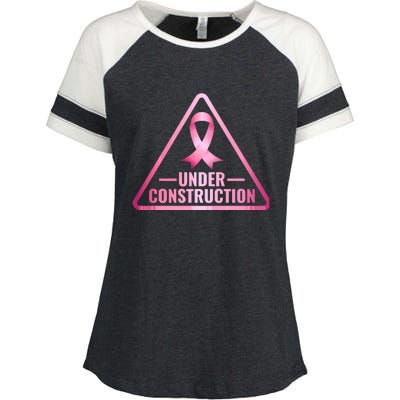 Under Construction Breast Cancer Awareness Enza Ladies Jersey Colorblock Tee