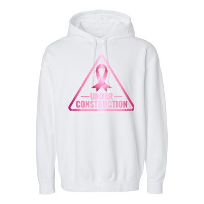 Under Construction Breast Cancer Awareness Garment-Dyed Fleece Hoodie