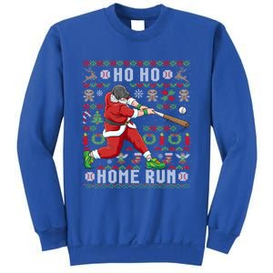 Ugly Christmas Baseball Ho Ho Home Run Funny Gift Cute Gift Sweatshirt