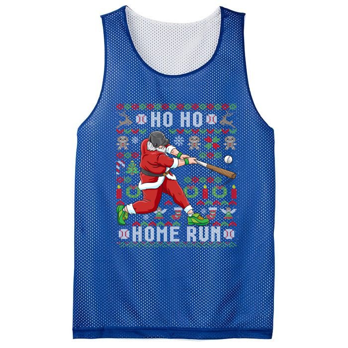 Ugly Christmas Baseball Ho Ho Home Run Funny Gift Cute Gift Mesh Reversible Basketball Jersey Tank