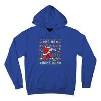 Ugly Christmas Baseball Ho Ho Home Run Funny Gift Cute Gift Tall Hoodie