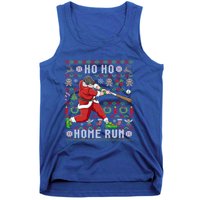 Ugly Christmas Baseball Ho Ho Home Run Funny Gift Cute Gift Tank Top