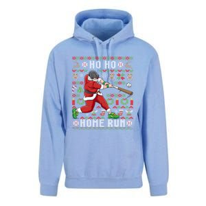 Ugly Christmas Baseball Ho Ho Home Run Funny Gift Cute Gift Unisex Surf Hoodie