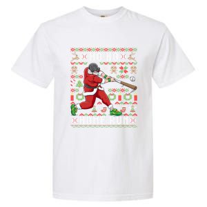 Ugly Christmas Baseball Ho Ho Home Run Funny Gift Cute Gift Garment-Dyed Heavyweight T-Shirt