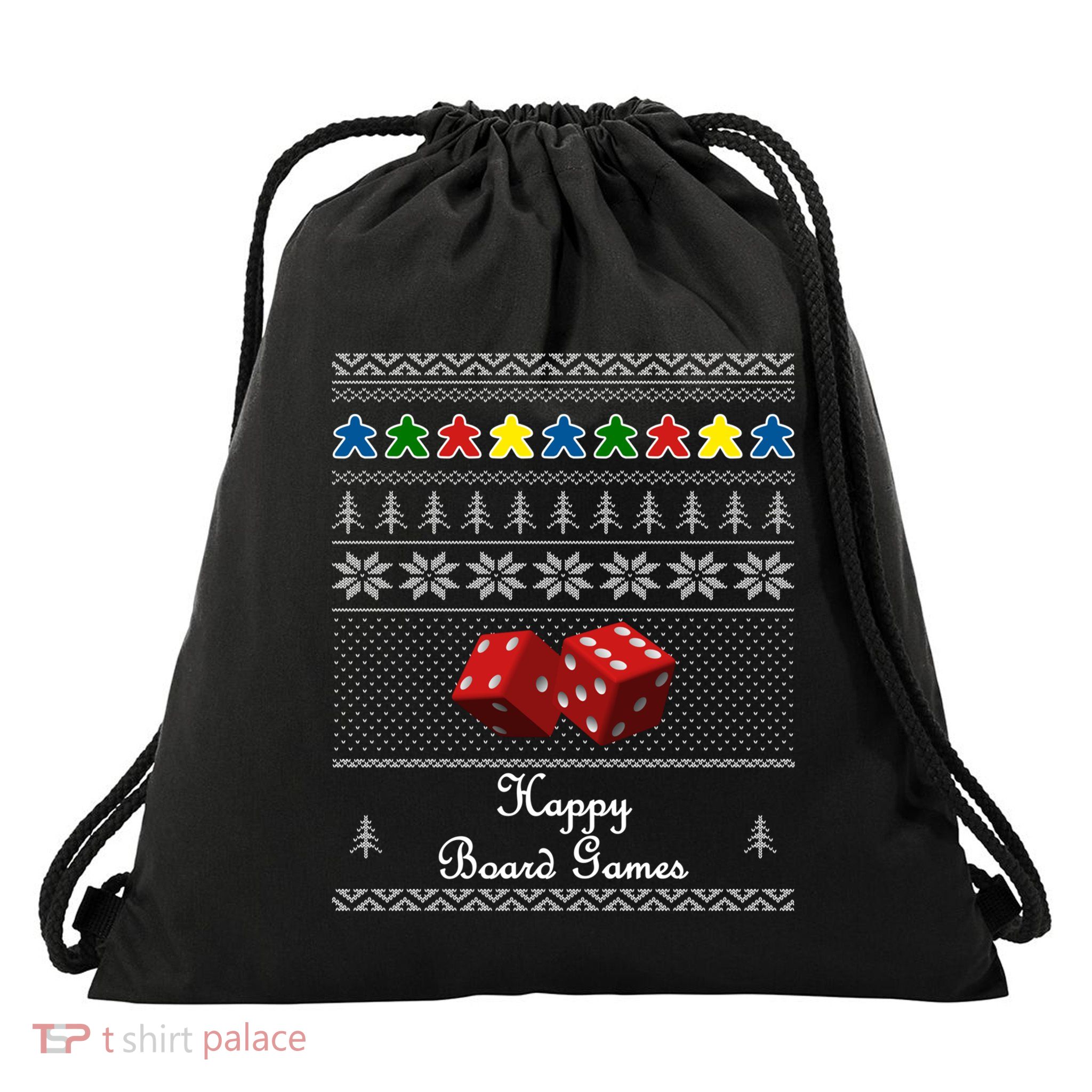 Ugly Christmas Board Game Fun Game Night Gift Drawstring Bag