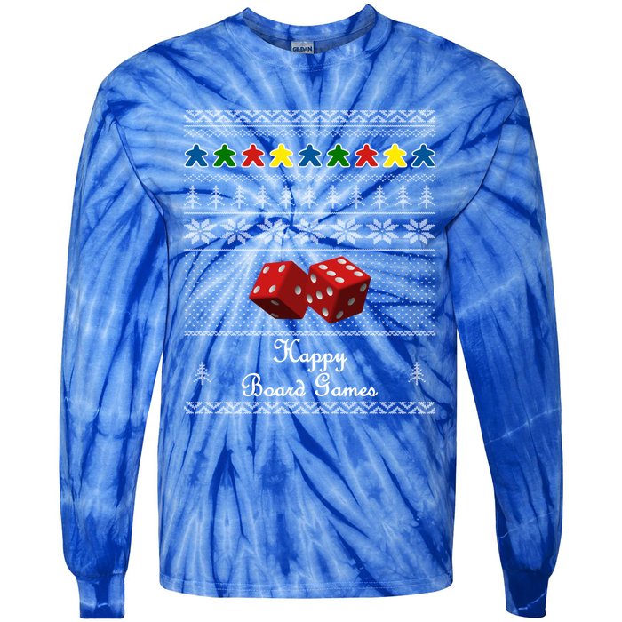 Ugly Christmas Board Game Fun Game Night Gift Tie-Dye Long Sleeve Shirt