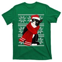 Ugly Christmas Black Cat Santa Hat Scarf X Mas Gift T-Shirt