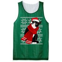 Ugly Christmas Black Cat Santa Hat Scarf X Mas Gift Mesh Reversible Basketball Jersey Tank