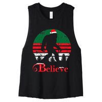 Ugly Christmas Bigfoot Sasquatch Xmas Pajamas Women's Racerback Cropped Tank