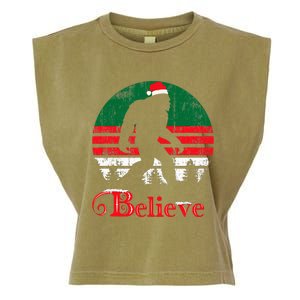 Ugly Christmas Bigfoot Sasquatch Xmas Pajamas Garment-Dyed Women's Muscle Tee