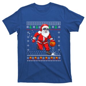 Ugly Christmas Basketball Ball Santa Funny Sport Xmas Gift T-Shirt