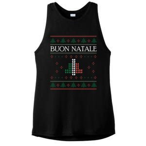 Ugly Christmas Buon Natale Christmas Italy Italians Ladies PosiCharge Tri-Blend Wicking Tank